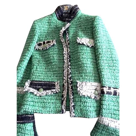 green chanel jackets|best Chanel look alike jacket.